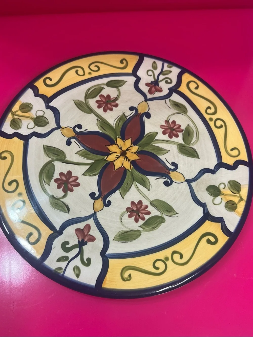 Pier 1 Imports Hand-Painted hand earthenware trivet Vallarta Collection VTG